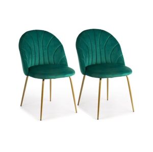 HowHomely SÚPRAVA 2x Jedálenská stolička BELLA zelená